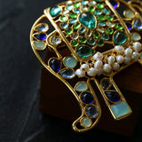 Medieval Colored Glazed Elephant Brooch