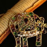 Medieval Colored Glazed Elephant Brooch