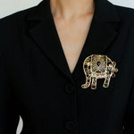 Medieval Colored Glazed Elephant Brooch gembea jewelry
