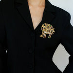 Medieval Colored Glazed Elephant Brooch gembea jewelry