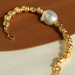 Metal Bean natural Baroque pearl Bracelets - Gembea Jewelry