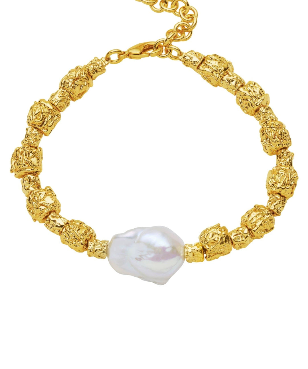 Metal Bean Natural Baroque pearl Bracelets gembea jewelry