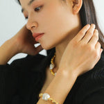 Metal Bean natural Baroque pearl Bracelets - Gembea Jewelry