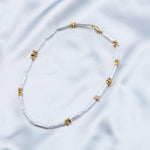 Metal Bean Strip Baroque Pearl Necklace - Gembea Jewelry