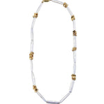 Metal Bean Strip Baroque Pearl Necklace gembea jewelry