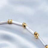 Metal Bean Strip Baroque Pearl Necklace - Gembea Jewelry