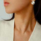 Irregular Brushed Water Drop Stud Earrings - Gembea Jewelry