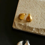 Irregular Brushed Water Drop Stud Earrings - Gembea Jewelry
