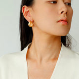 Irregular Brushed Water Drop Stud Earrings - Gembea Jewelry