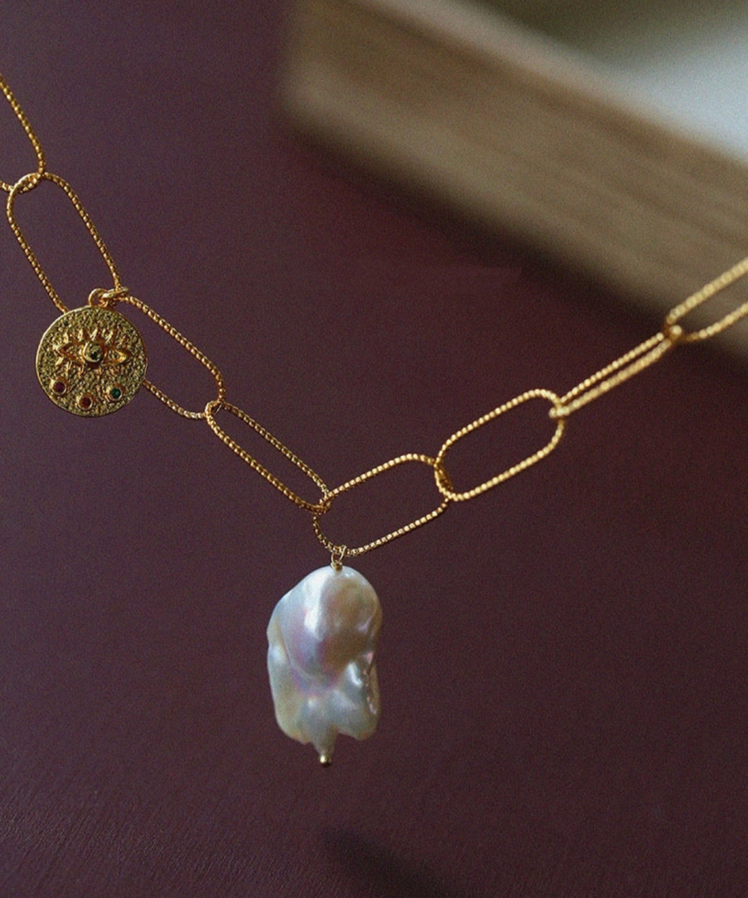 Metal Chain Baroque Pearl Pendant Bracelet gembea jewelry