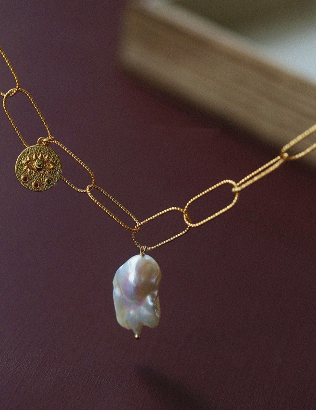 Metal Chain Baroque Pearl Pendant Bracelet gembea jewelry