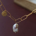 Metal Chain Baroque Pearl Pendant Bracelet gembea jewelry