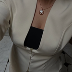 Metal Lava Baroque Pearl Chain Necklace gembea jewelry