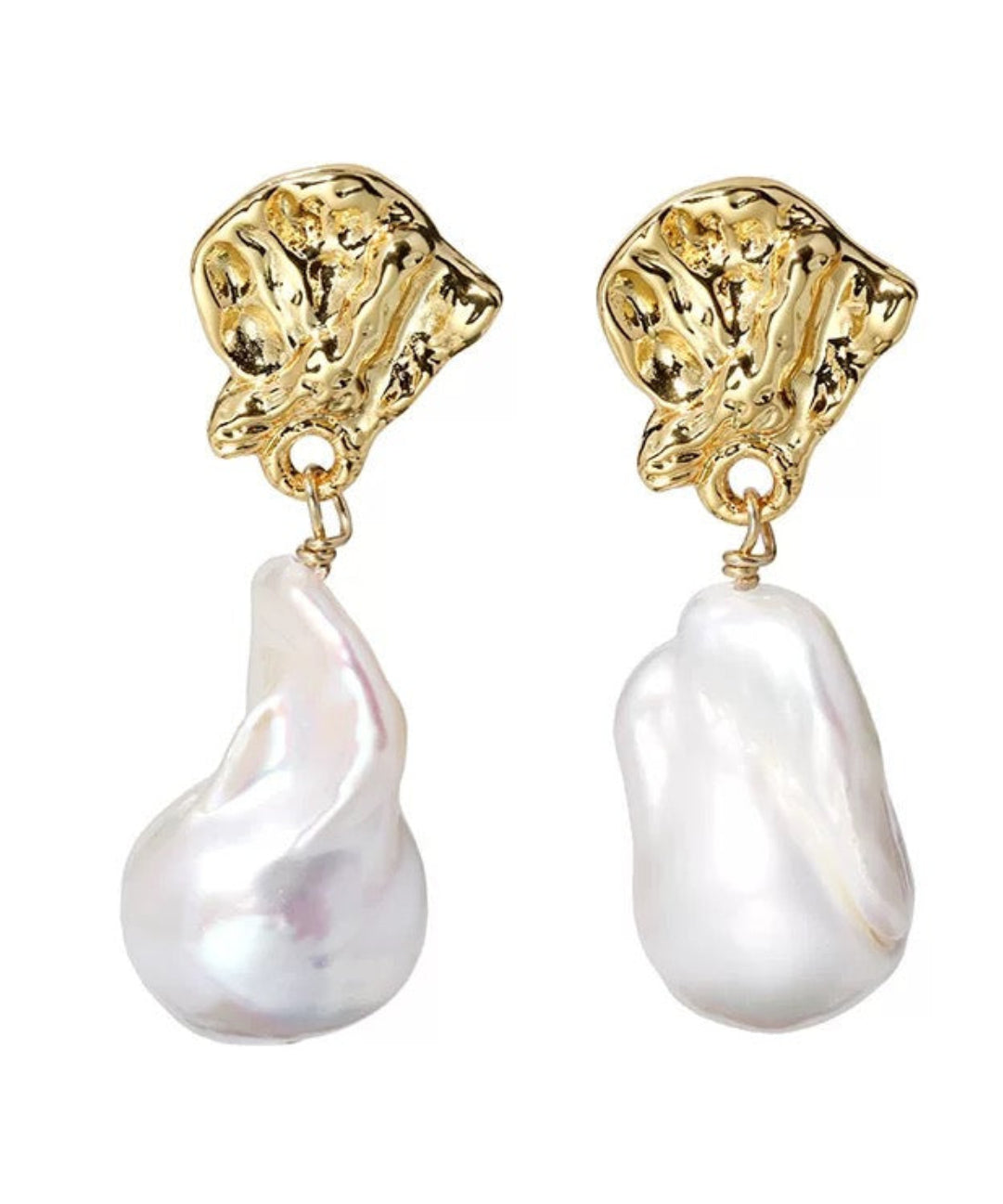 Metal Lava Baroque Pearl Drop Earrings gembea jewelry