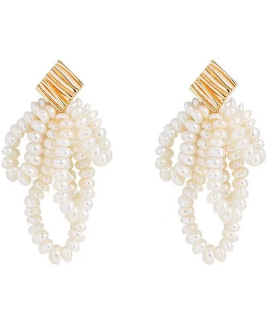 Metal Lava Petite Bow Pearl Earrings gembea jewelry