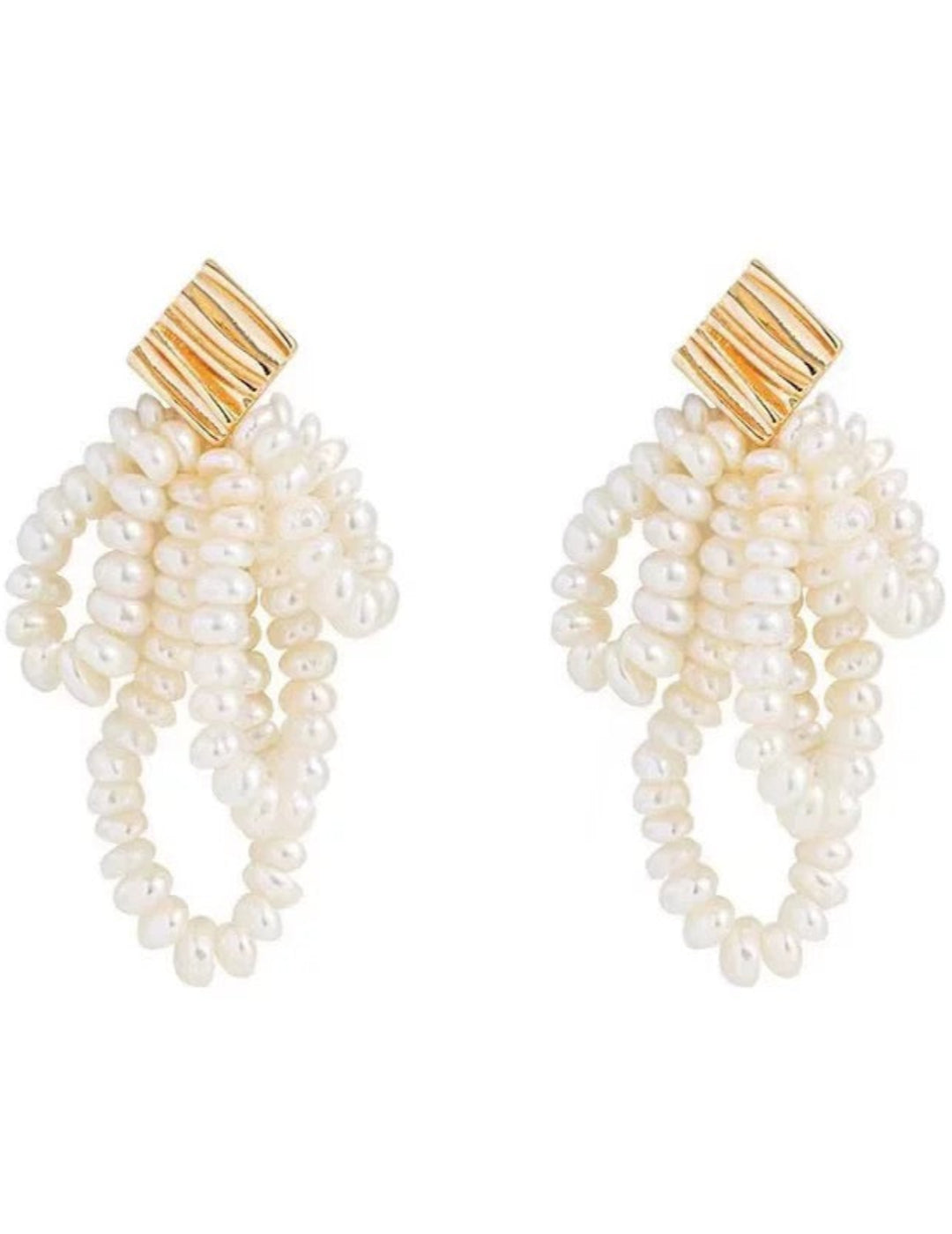 Metal Lava Petite Bow Pearl Earrings gembea jewelry