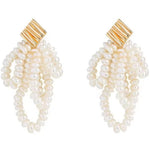 Metal Lava Petite Bow Pearl Earrings gembea jewelry