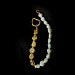 Metal Petal Baroque Pearl Beaded Bracelet gembea jewelry