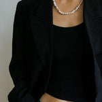 Metal Petal Baroque Pearl Necklace - Gembea Jewelry