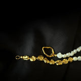 Metal Petal Baroque Pearl Beaded Necklace gembea jewelry