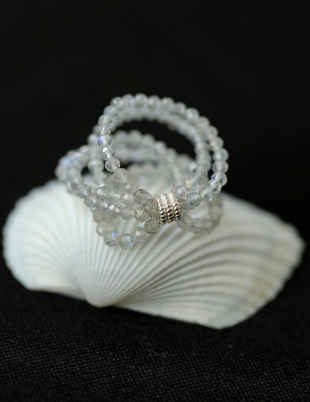 Microstretch Labradorite Gemstone Multilayer Ring - Gembea Jewelry