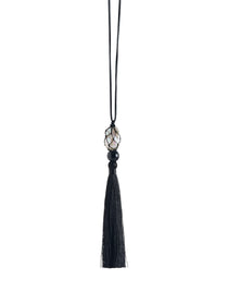 Midnight Bloom Net Bag Baroque Pearl Tassel Necklace gembea jewelry