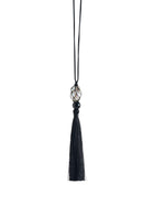 Midnight Bloom Net Bag Baroque Pearl Tassel Necklace