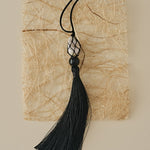 Midnight Bloom Net Bag Baroque Pearl Tassel Necklace gembea jewelry
