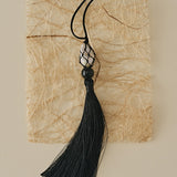 Midnight Bloom Net Bag Baroque Pearl Tassel Necklace gembea jewelry
