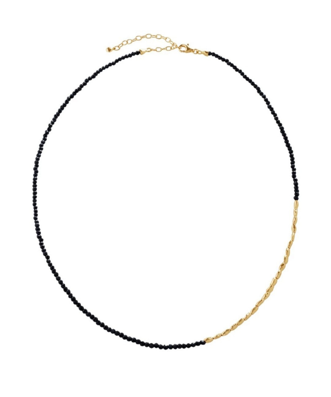 Mini Golden Rice Black Spinel Beaded Choker Necklace GEMBEA JEWELRY