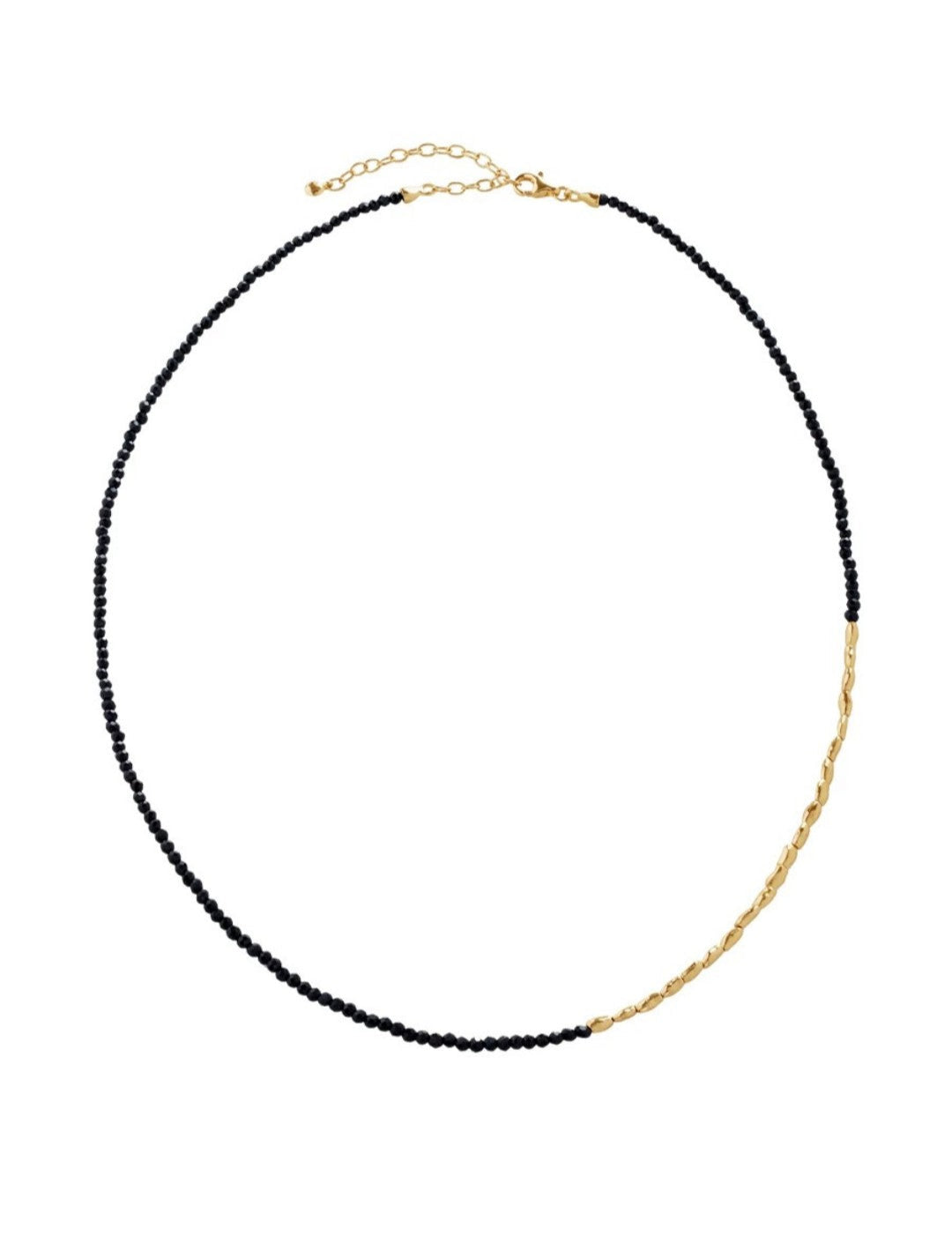 Mini Golden Rice Black Spinel Beaded Choker Necklace GEMBEA JEWELRY