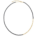 Mini Golden Rice Black Spinel Beaded Choker Necklace GEMBEA JEWELRY