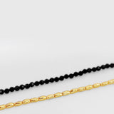 Mini Golden Rice Black Spinel Beaded Choker Necklace GEMBEA JEWELRY