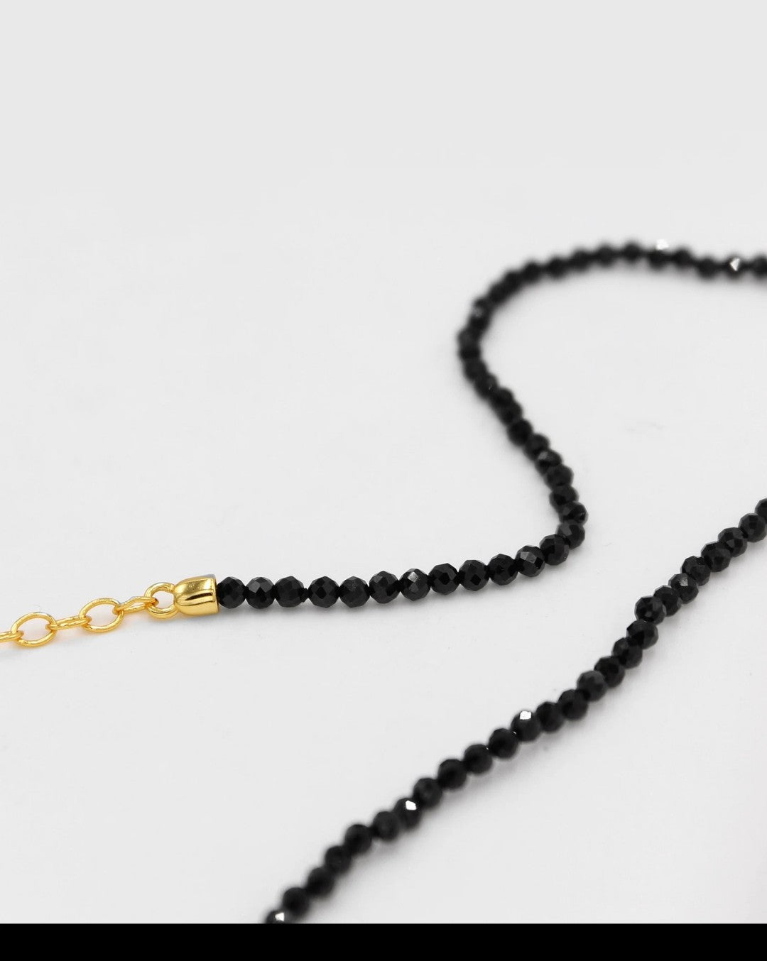 Mini Golden Rice Black Spinel Beaded Choker Necklace GEMBEA JEWELRY