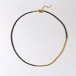Mini Golden Rice Black Spinel Beaded Choker Necklace GEMBEA JEWELRY