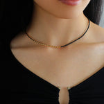 Mini Golden Rice Black Spinel Beaded Choker Necklace GEMBEA JEWELRY