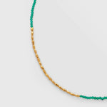 Mini Golden Rice Green Agate Beaded Choker Necklace gembea jewelry
