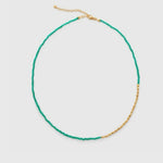 Mini Golden Rice Green Agate Beaded Choker Necklace gembea jewelry