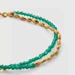 Mini Golden Rice Green Agate Double Beaded Bracelet gembea jewelry
