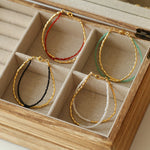 Mini Golden Rice Green Agate Double Beaded Bracelet gembea jewelry