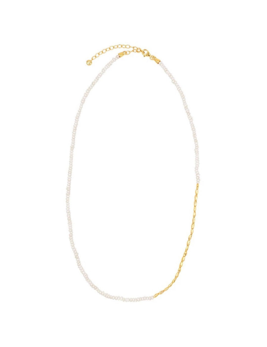 Mini Golden Rice Pearl Beaded Choker Necklace gembea jewelry