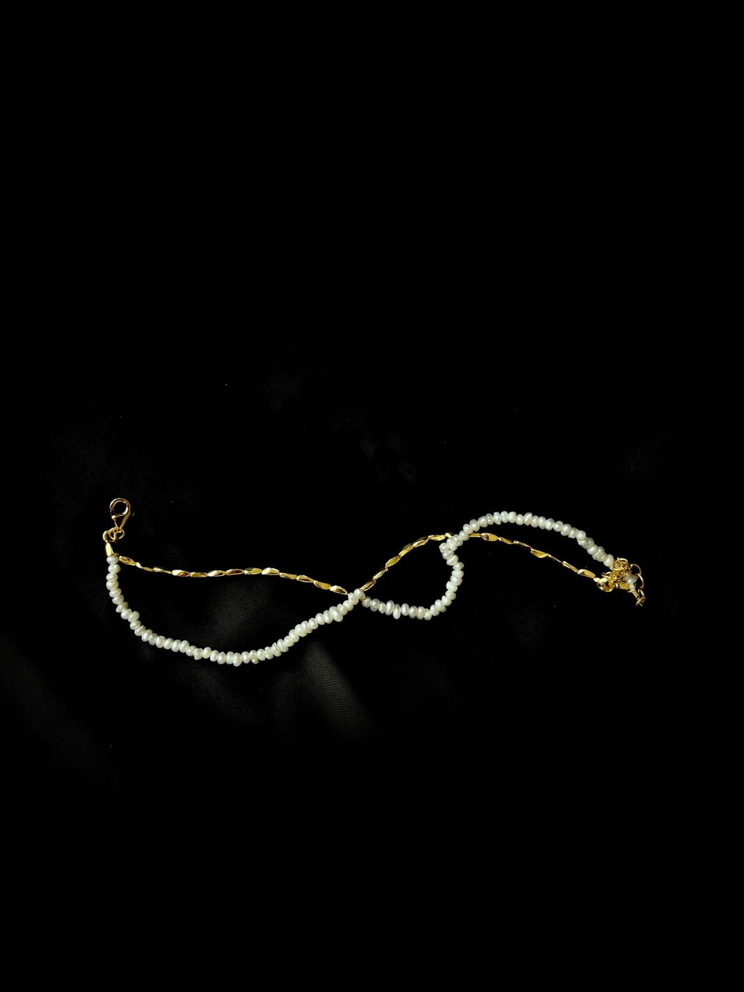 Mini Golden Rice Pearl Doubel Beaded Bracelet gembea jewelry
