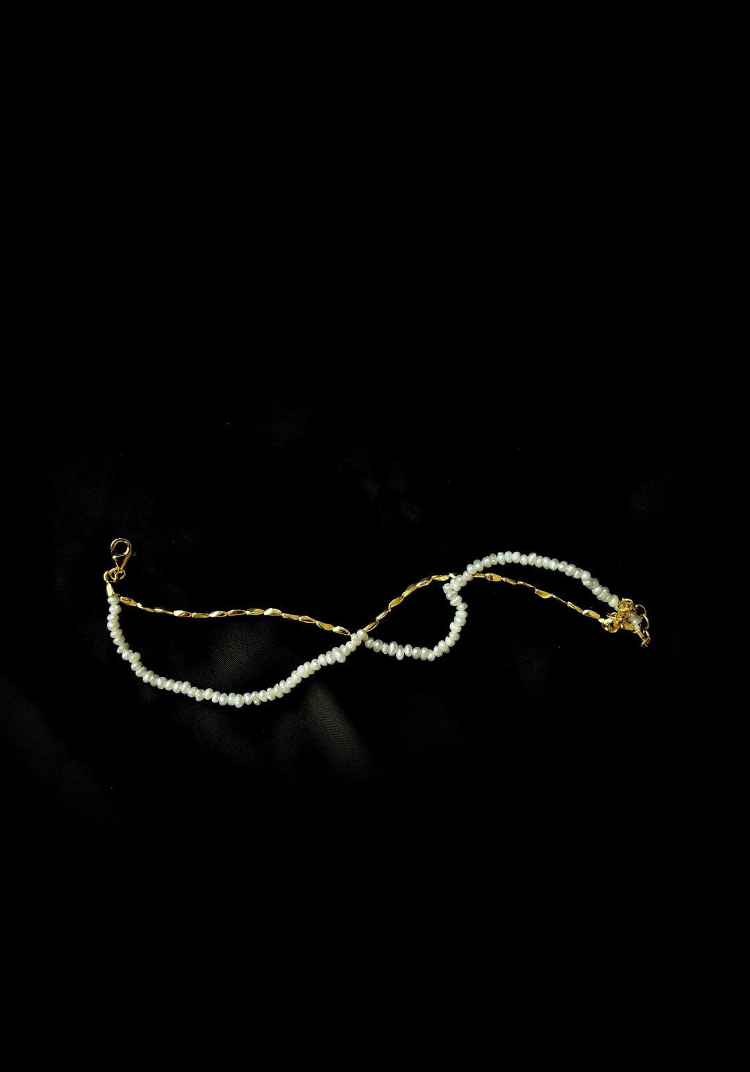 Mini Golden Rice Pearl Doubel Beaded Bracelet gembea jewelry