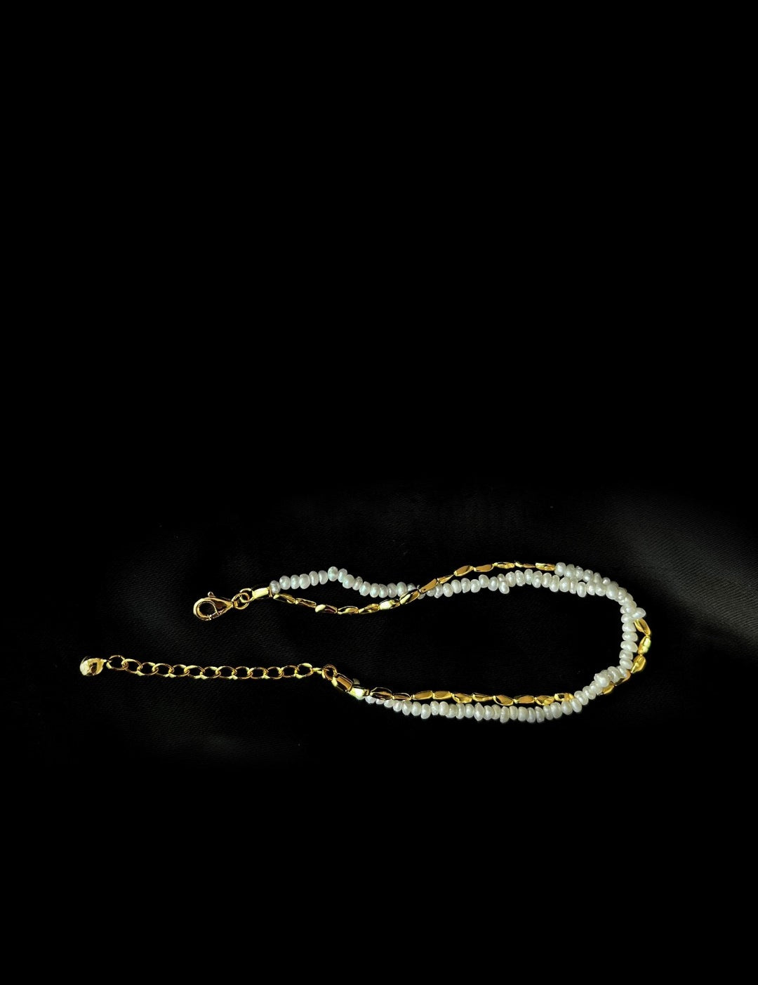 Mini Golden Rice Pearl Doubel Beaded Bracelet gembea jewelry