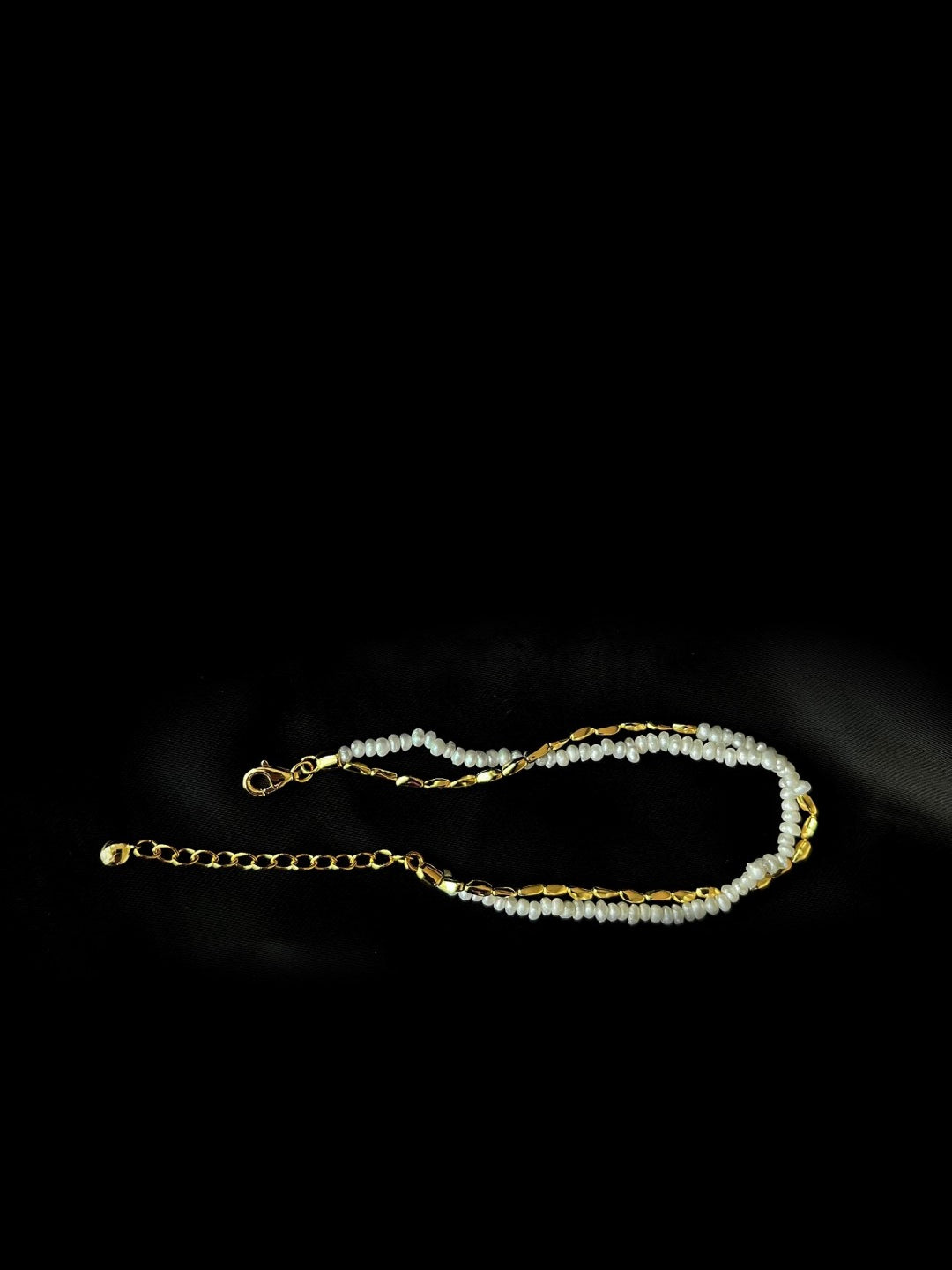 Mini Golden Rice Pearl Doubel Beaded Bracelet gembea jewelry
