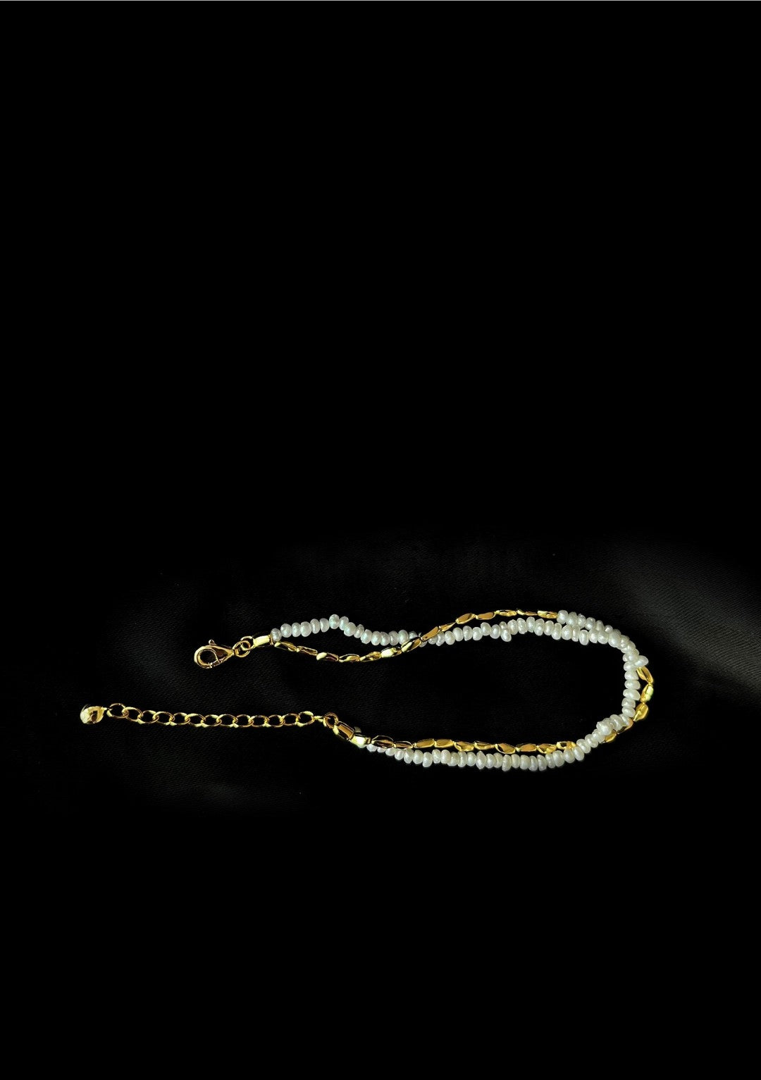 Mini Golden Rice Pearl Doubel Beaded Bracelet gembea jewelry