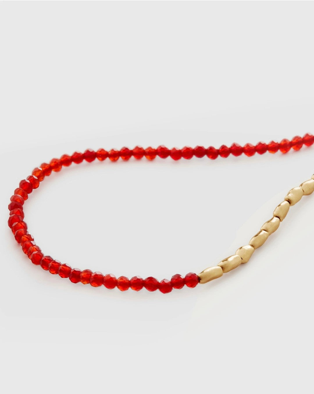 Mini Golden Rice Red Spinel Beaded Choker Necklace gembea jewelry