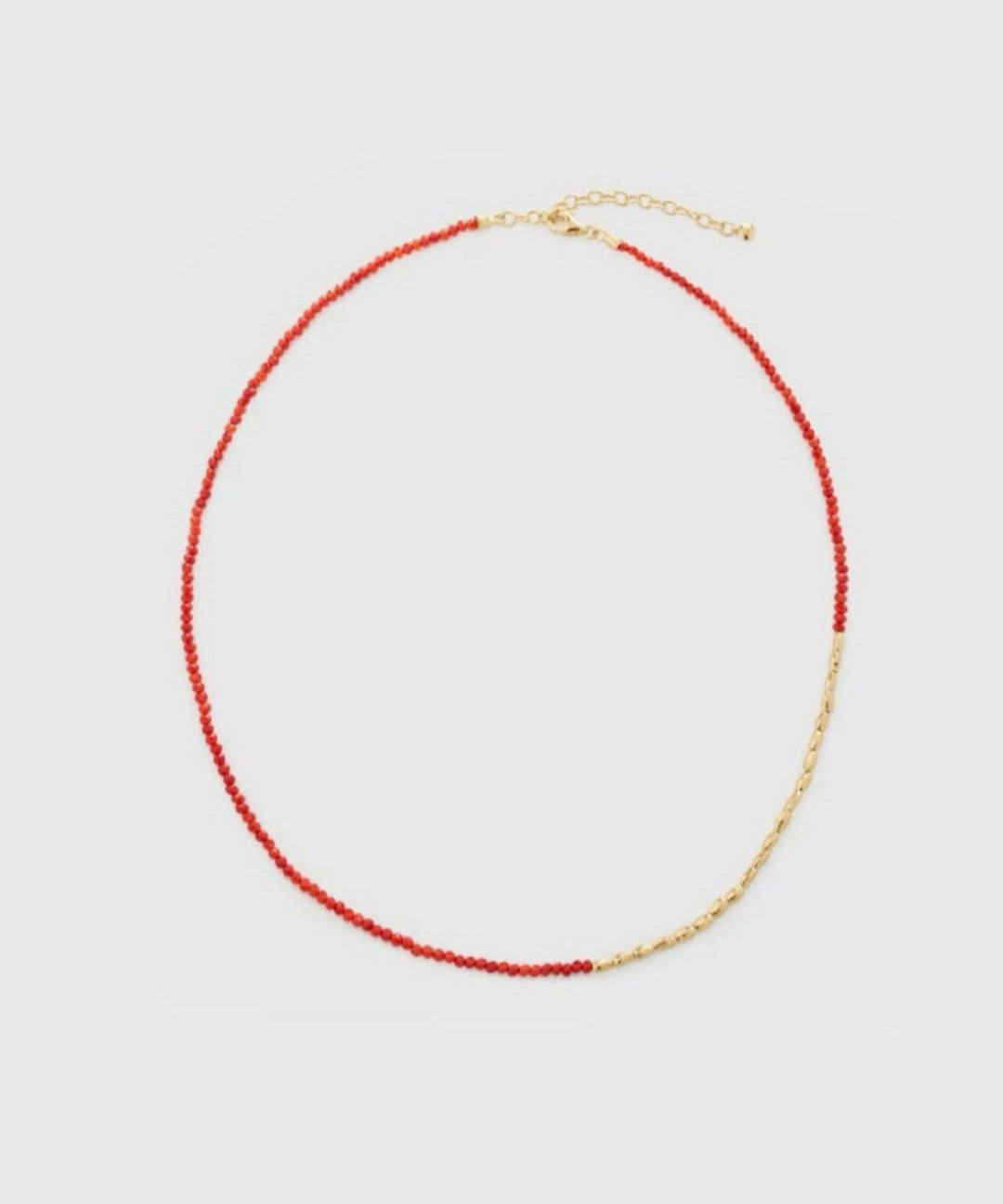 Mini Golden Rice Red Spinel Beaded Choker Necklace gembea jewelry