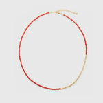 Mini Golden Rice Red Spinel Beaded Choker Necklace gembea jewelry