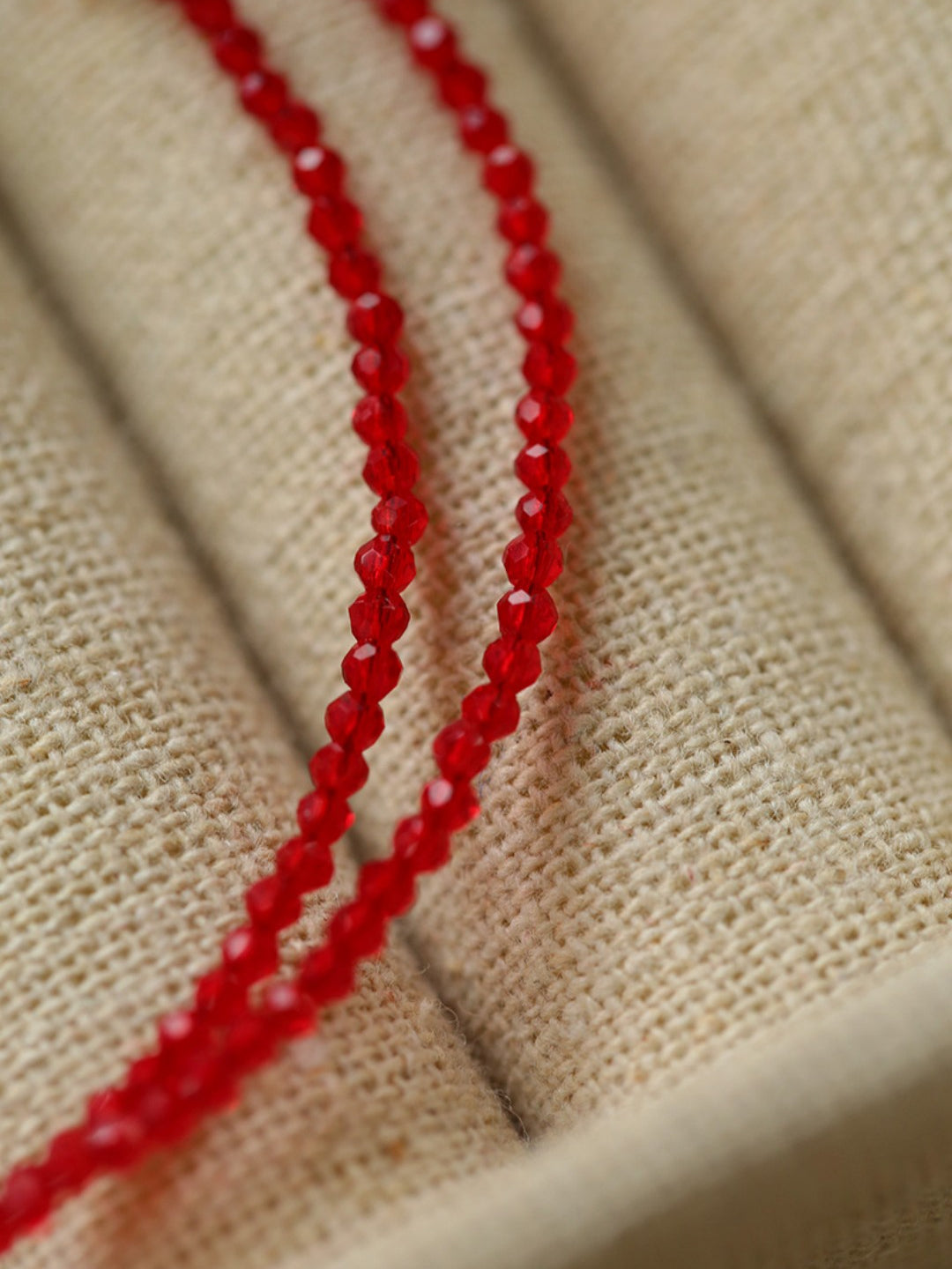 Mini Golden Rice Red Spinel Beaded Choker Necklace gembea jewelry